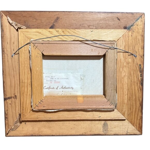 Vtg Home in the Lighthouse by Brian Roche Oil Painting Signed w/ COA 17" X 15" - Picture 8 of 8